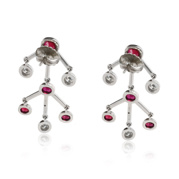 Solange Azagury-Partridge Ruby and Diamond Earrings in 18KT White Gold - Picture 2 of 4